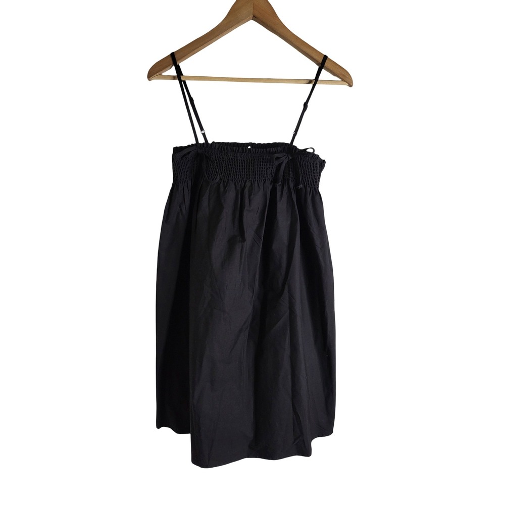 No Boundaries Black Smocked Cotton Mini Dress Adjustable Straps Sz M Whimsigoth